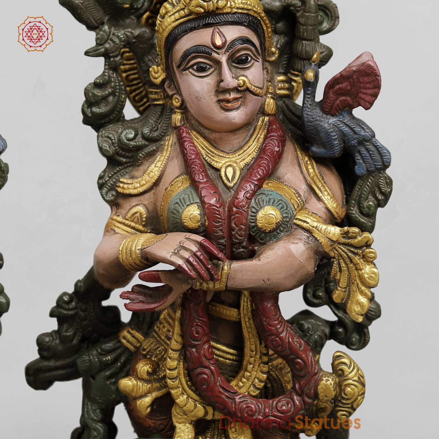Brass Radha Krishna Standing Fine, Handpainted Finish 20”