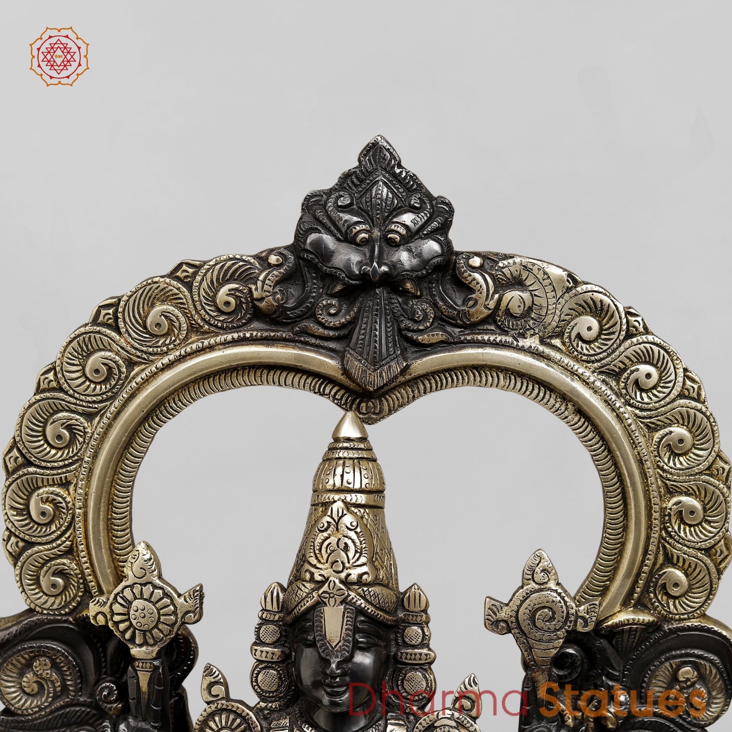 Brass Balaji and Padmavati Frame Fine, Black and Smooth Finish 21.5”