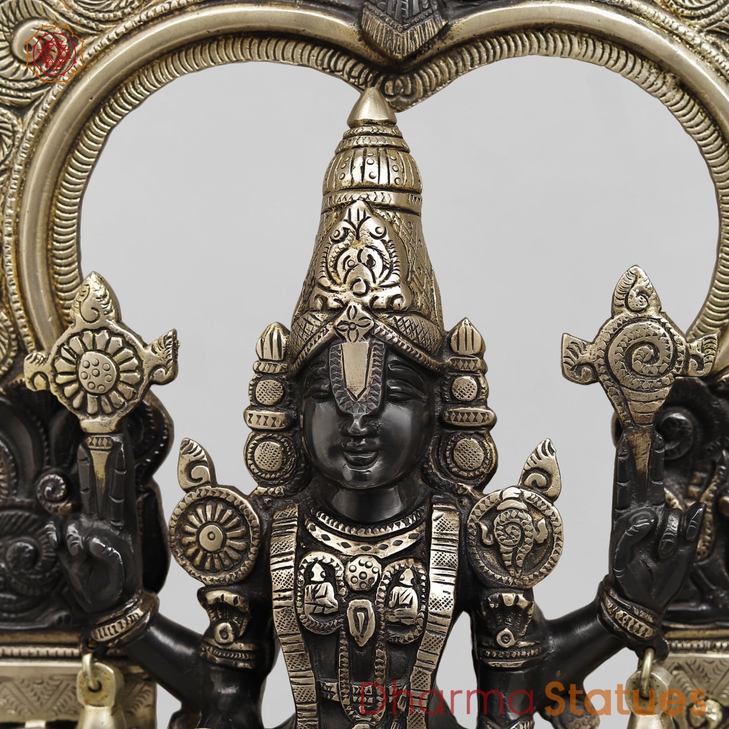 Brass Balaji and Padmavati Frame Fine, Black and Smooth Finish 21.5”