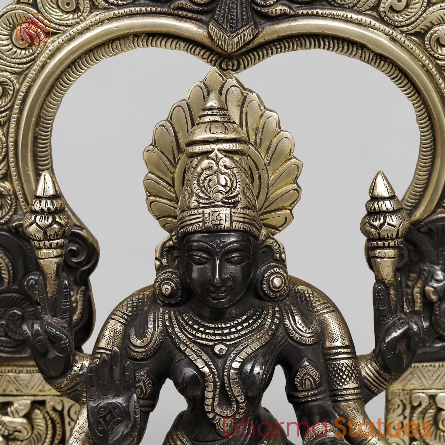 Brass Balaji and Padmavati Frame Fine, Black and Smooth Finish 21.5”