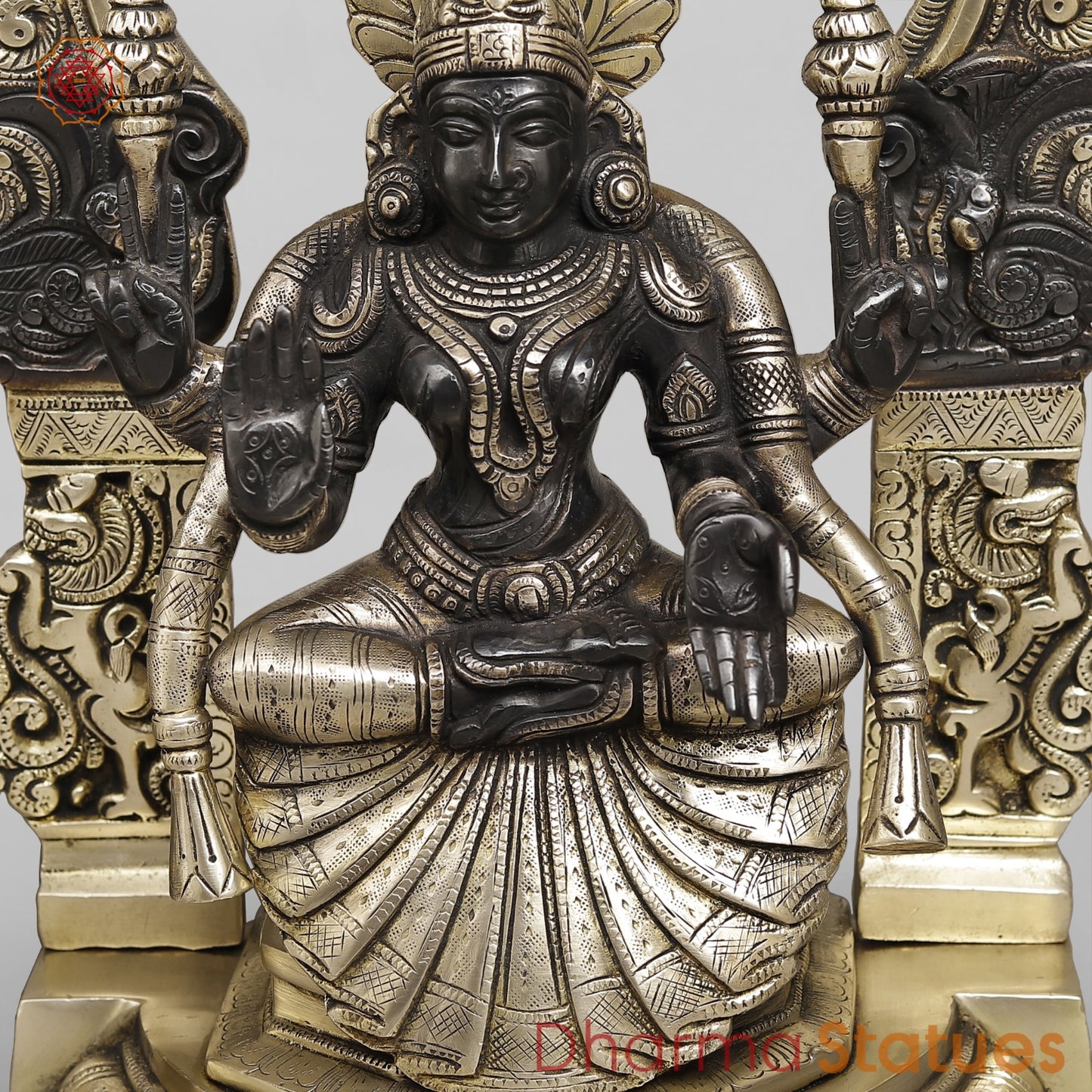 Brass Balaji and Padmavati Frame Fine, Black and Smooth Finish 21.5”
