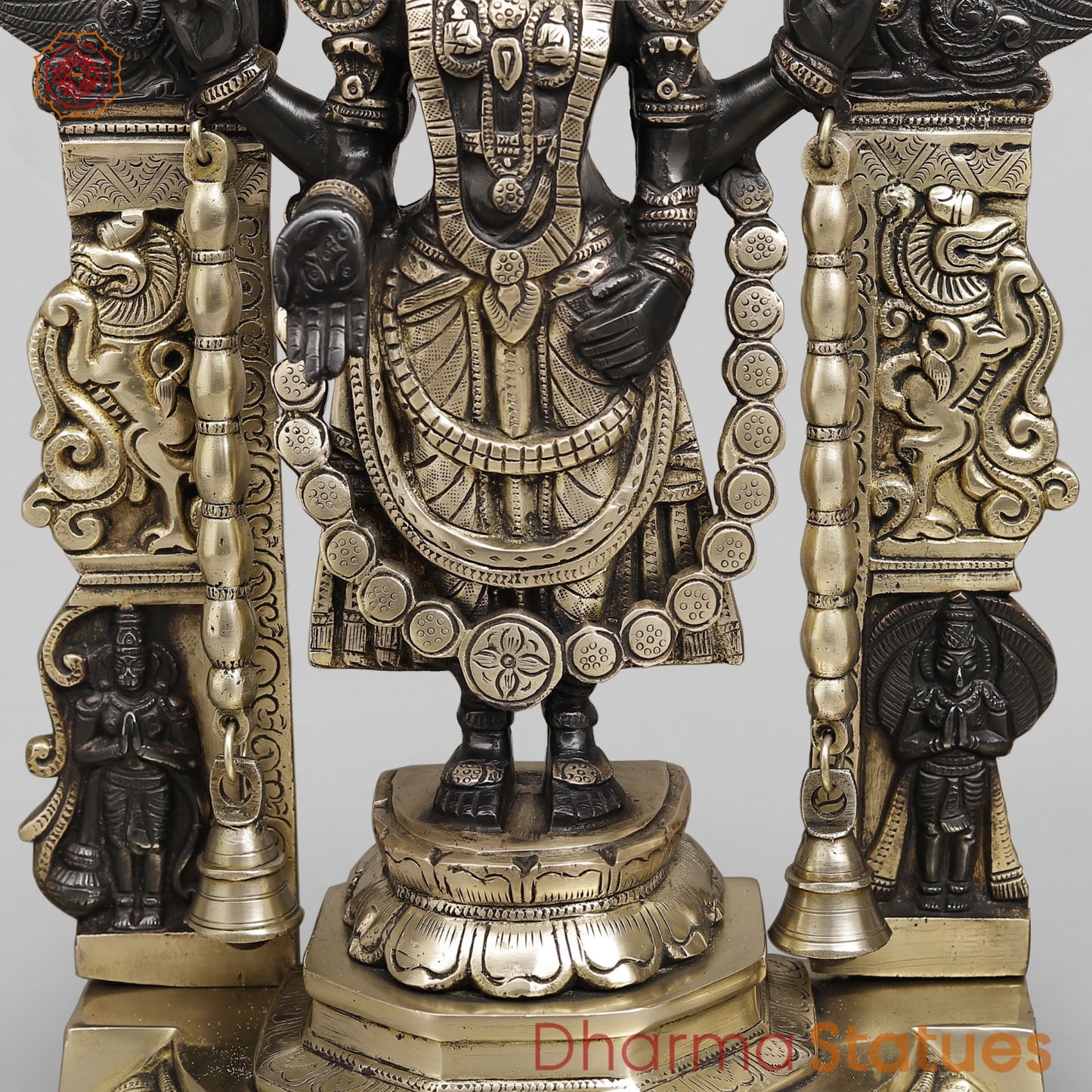 Brass Balaji and Padmavati Frame Fine, Black and Smooth Finish 21.5”