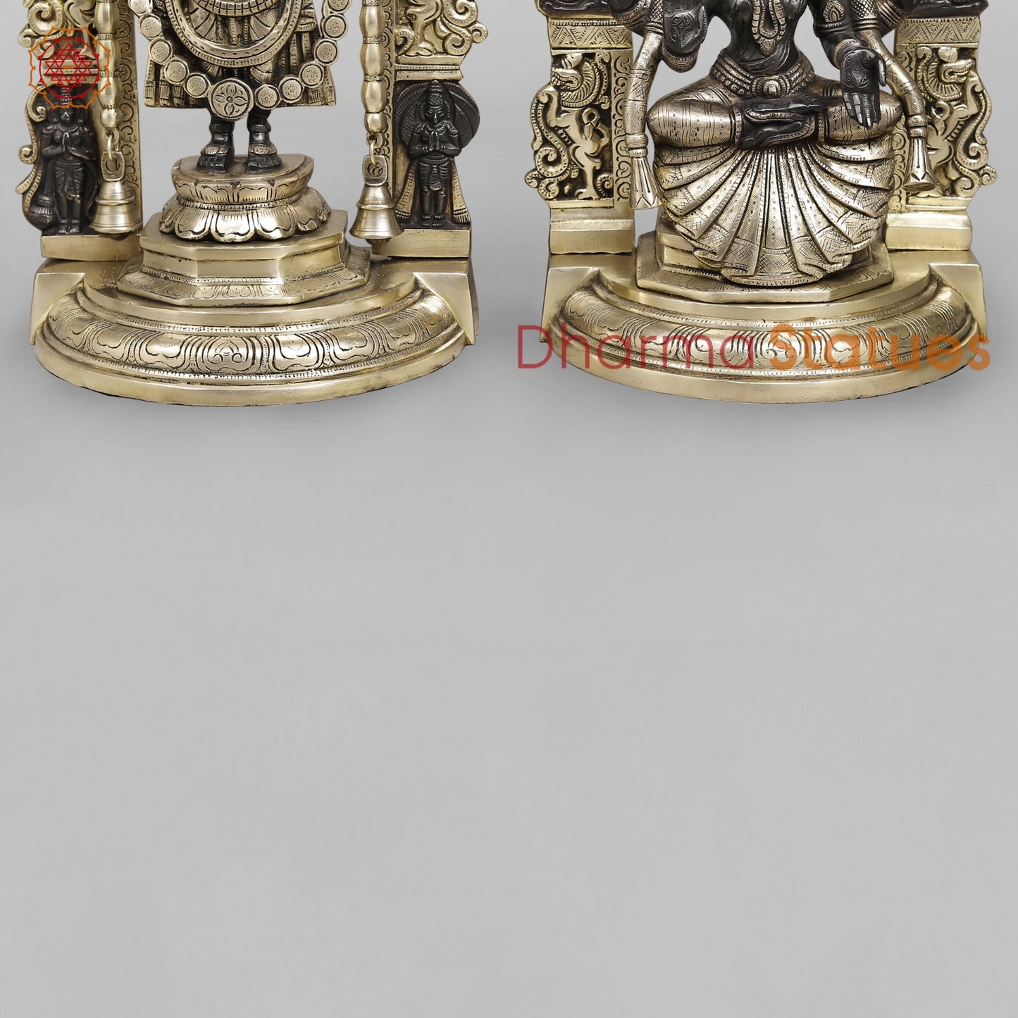 Brass Balaji and Padmavati Frame Fine, Black and Smooth Finish 21.5”