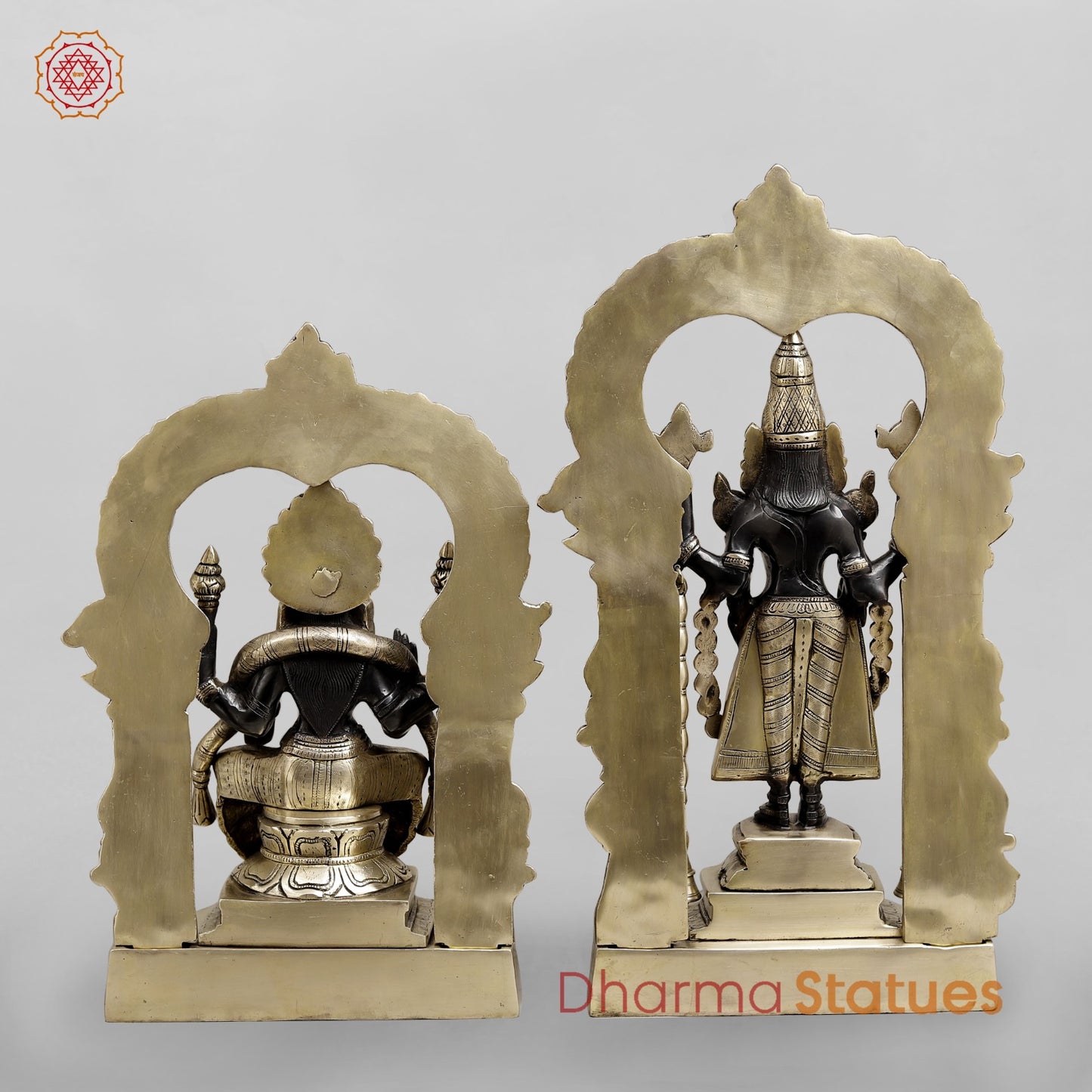Brass Balaji and Padmavati Frame Fine, Black and Smooth Finish 21.5”