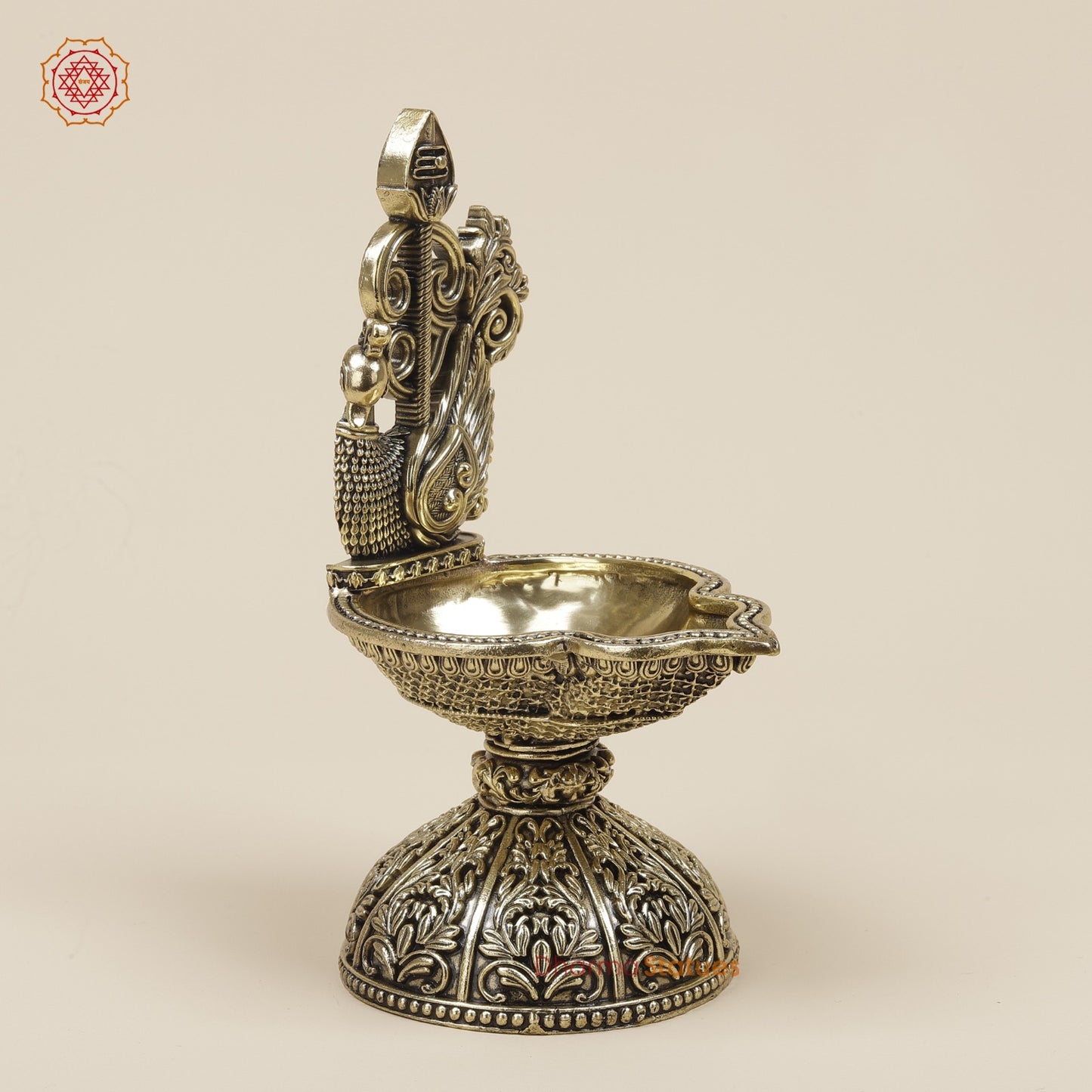 Brass Diya With Murugan Veil Fine 6.5”