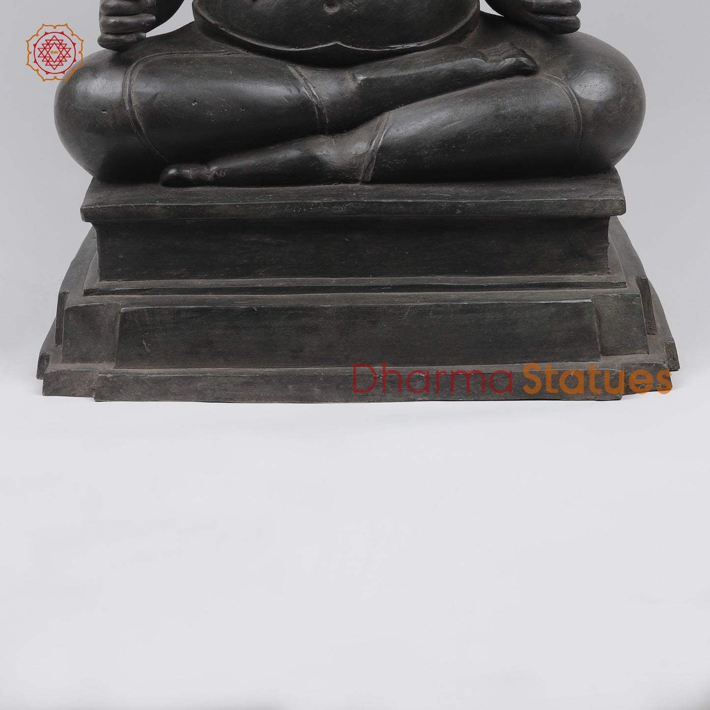 Bronze Ganesh Seated With Natural Agate Mala Fine, Natutral Patina 26” (One Of a Kind) Origin -Nakhom patonm, Thailand