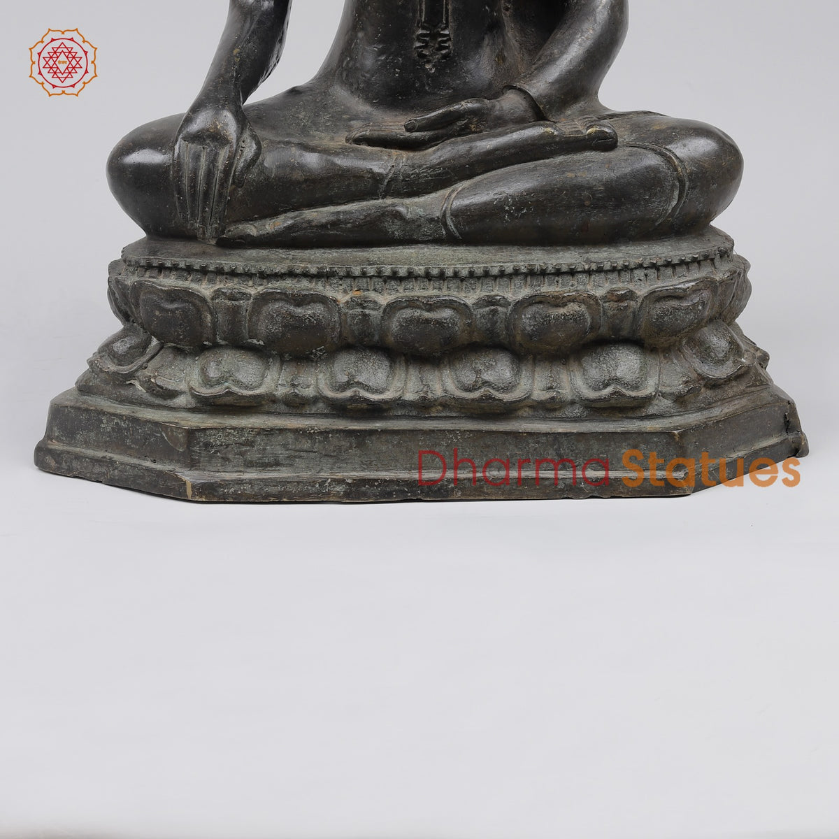 Bronze Thai Style Buddha seated Sakyamuni Fine, Black Antique finish 21” Origin - Nakhon Pathom, Thailand