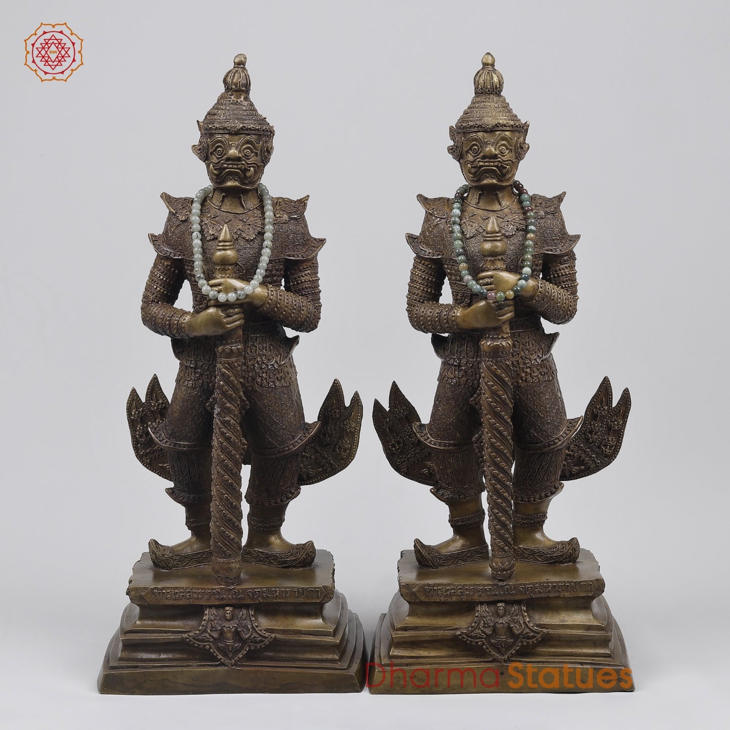 Bronze Thai Vessavaṇa (Gaurds Of Thai Temple), Copper Finish 22” Origin-Nakhon Pathom, Thailand