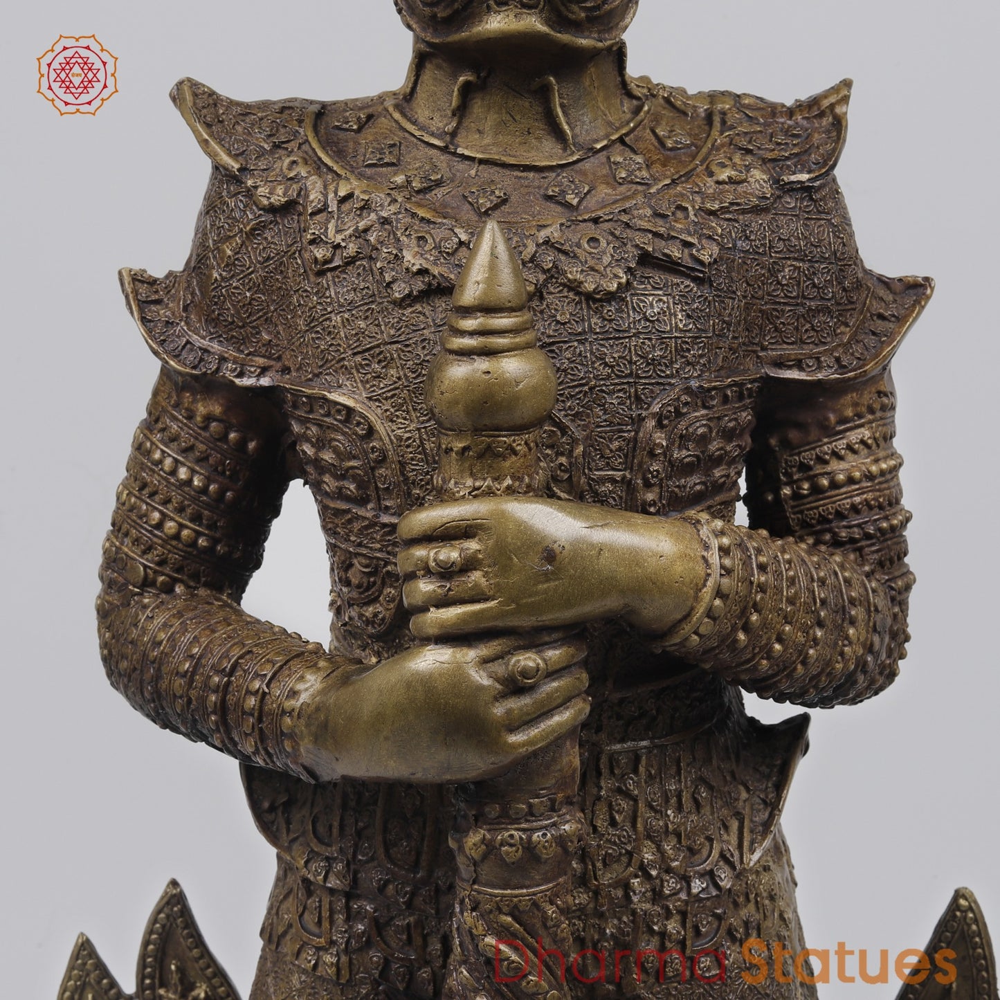 Bronze Thai Vessavaṇa (Gaurds Of Thai Temple), Copper Finish 22” Origin-Nakhon Pathom, Thailand