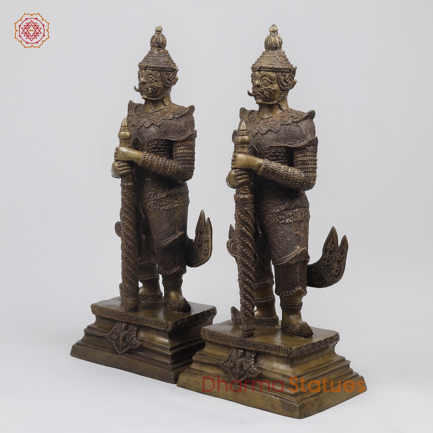 Bronze Thai Vessavaṇa (Gaurds Of Thai Temple), Copper Finish 22” Origin-Nakhon Pathom, Thailand