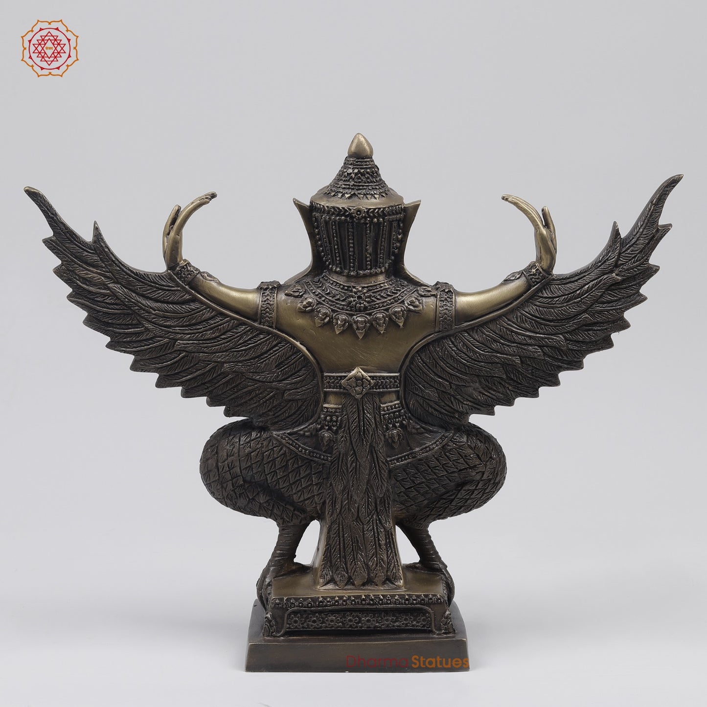 Bronze Garuda Seated with Open wings Fine, Copper Finish 12” Origin-Nakhon Pathom, Thailand