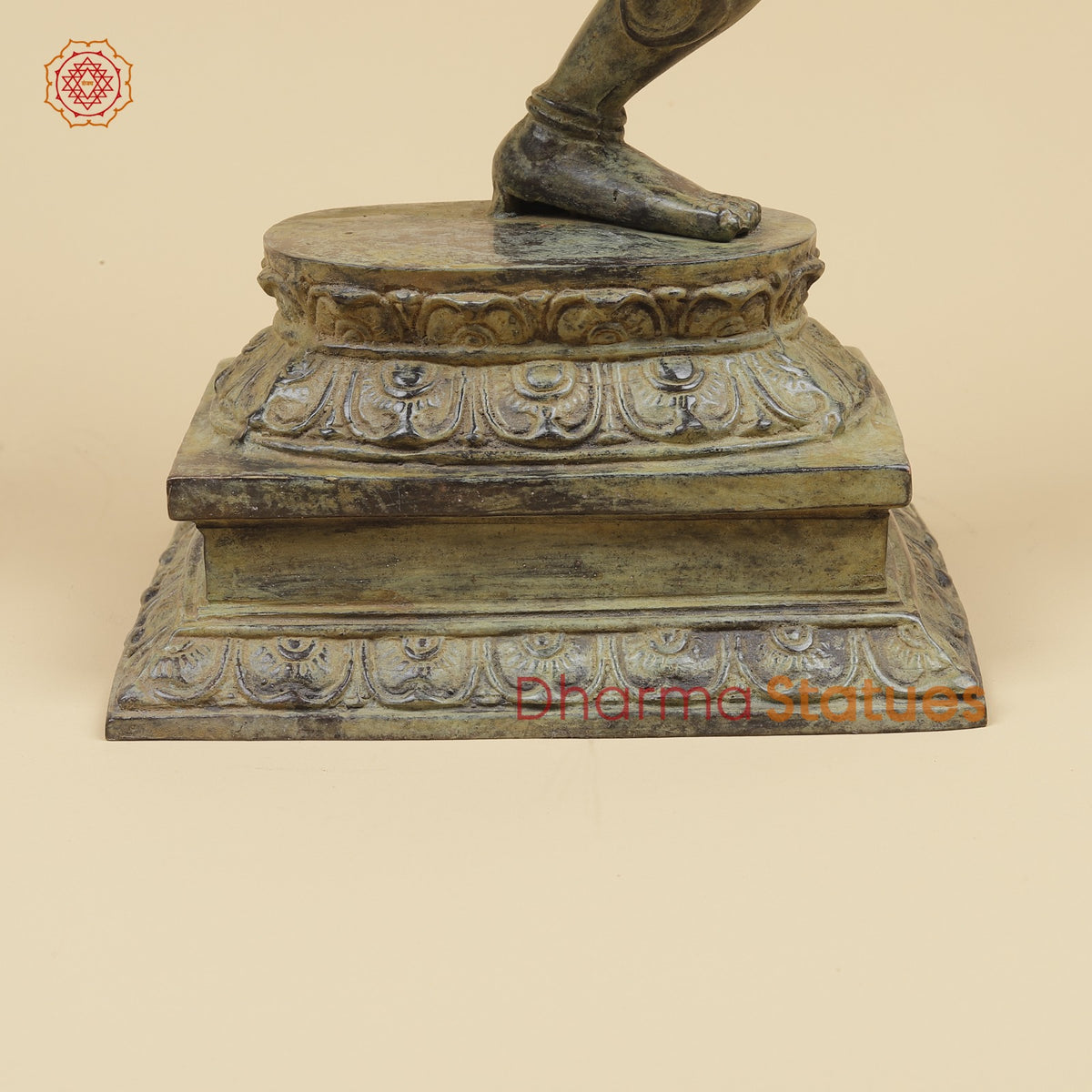 Bronze Kaali Dancing with Trishul Fine, Antique Green finish 17”