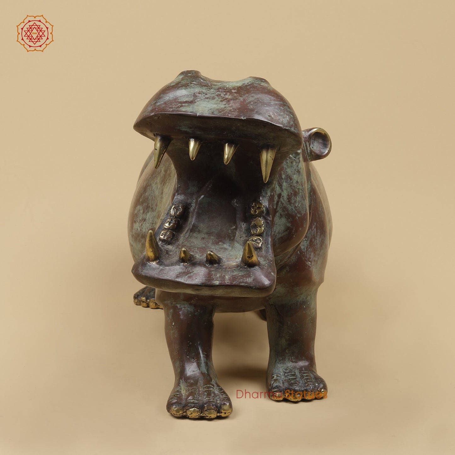 Bronze Exotic Hippopotamus Fine, Copper Rustic Finish 17” Origin - Java, Indonesia