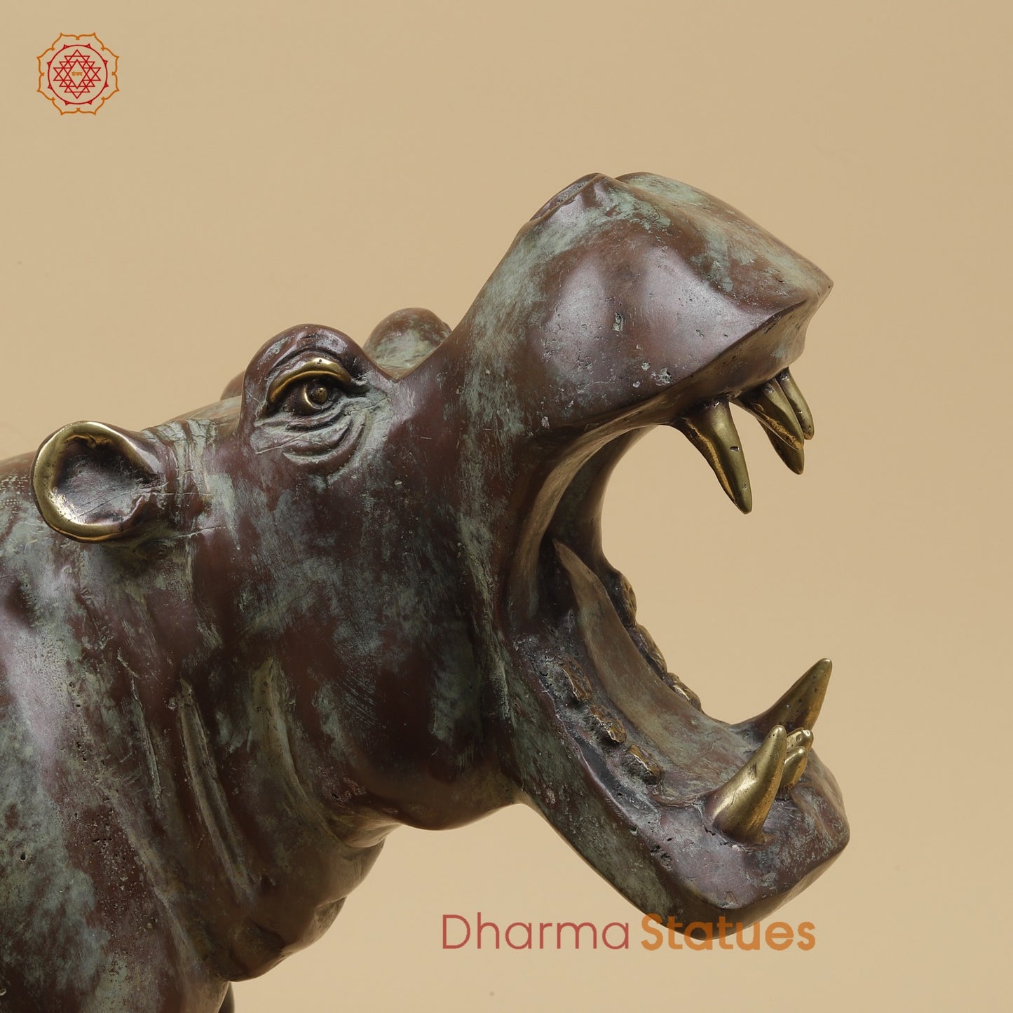 Bronze Exotic Hippopotamus Fine, Copper Rustic Finish 17” Origin - Java, Indonesia