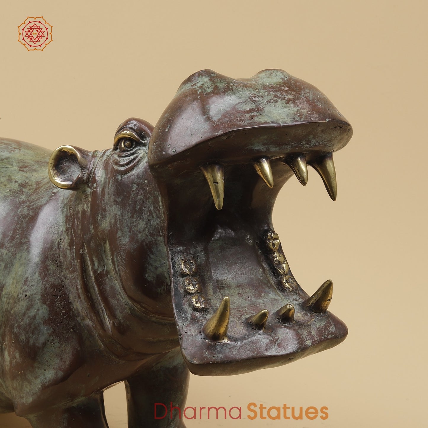 Bronze Exotic Hippopotamus Fine, Copper Rustic Finish 17” Origin - Java, Indonesia