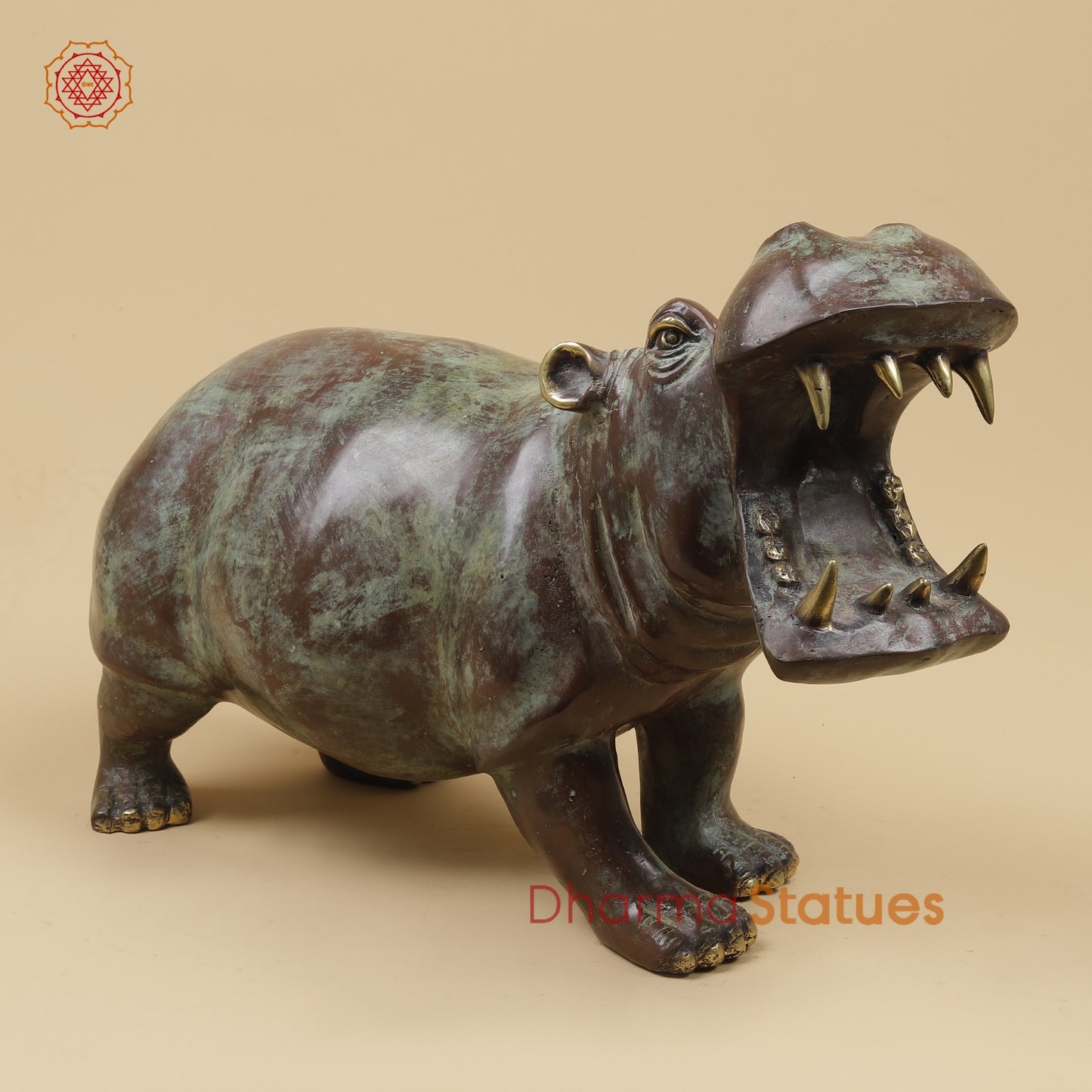 Bronze Exotic Hippopotamus Fine, Copper Rustic Finish 17” Origin - Java, Indonesia