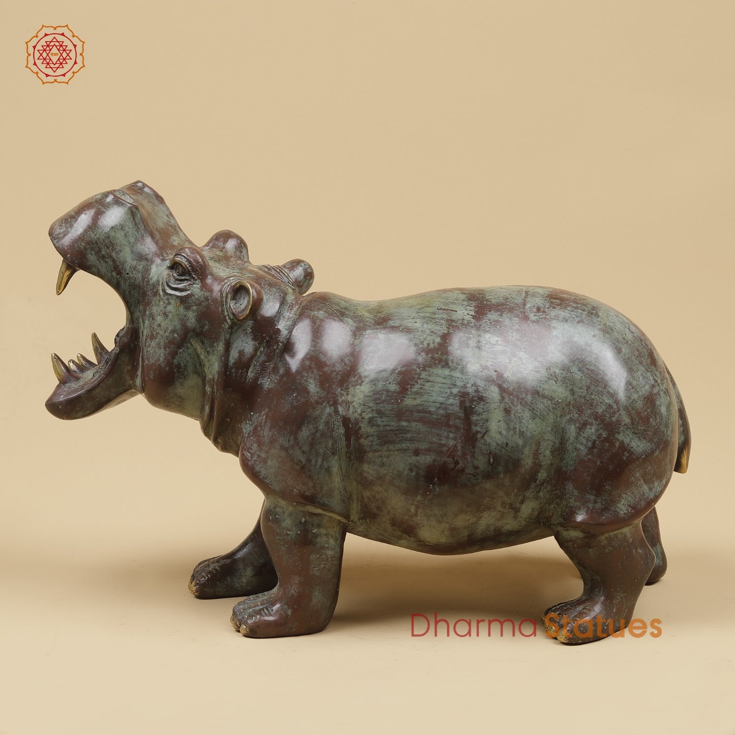 Bronze Exotic Hippopotamus Fine, Copper Rustic Finish 17” Origin - Java, Indonesia