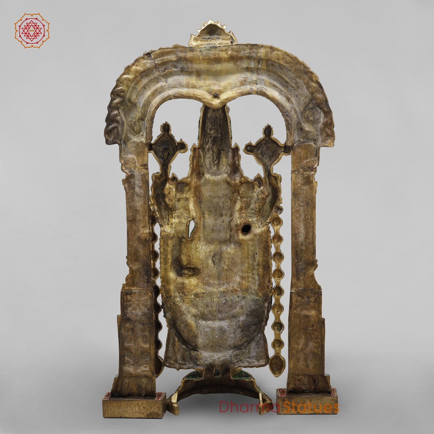 Brass Tirupati Balaji With Arch, Stone Work 56”