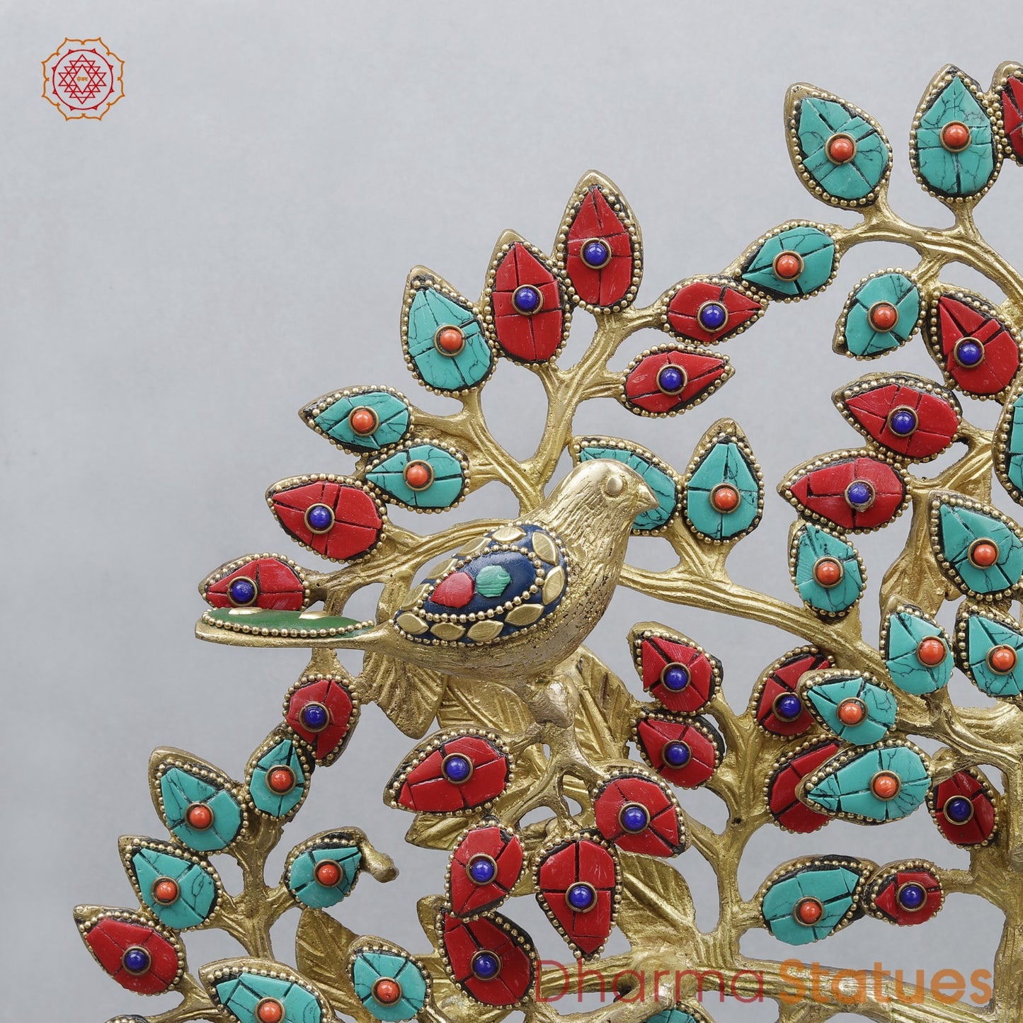 Brass Kalpvriksh Tree Fine, Stone work 19”