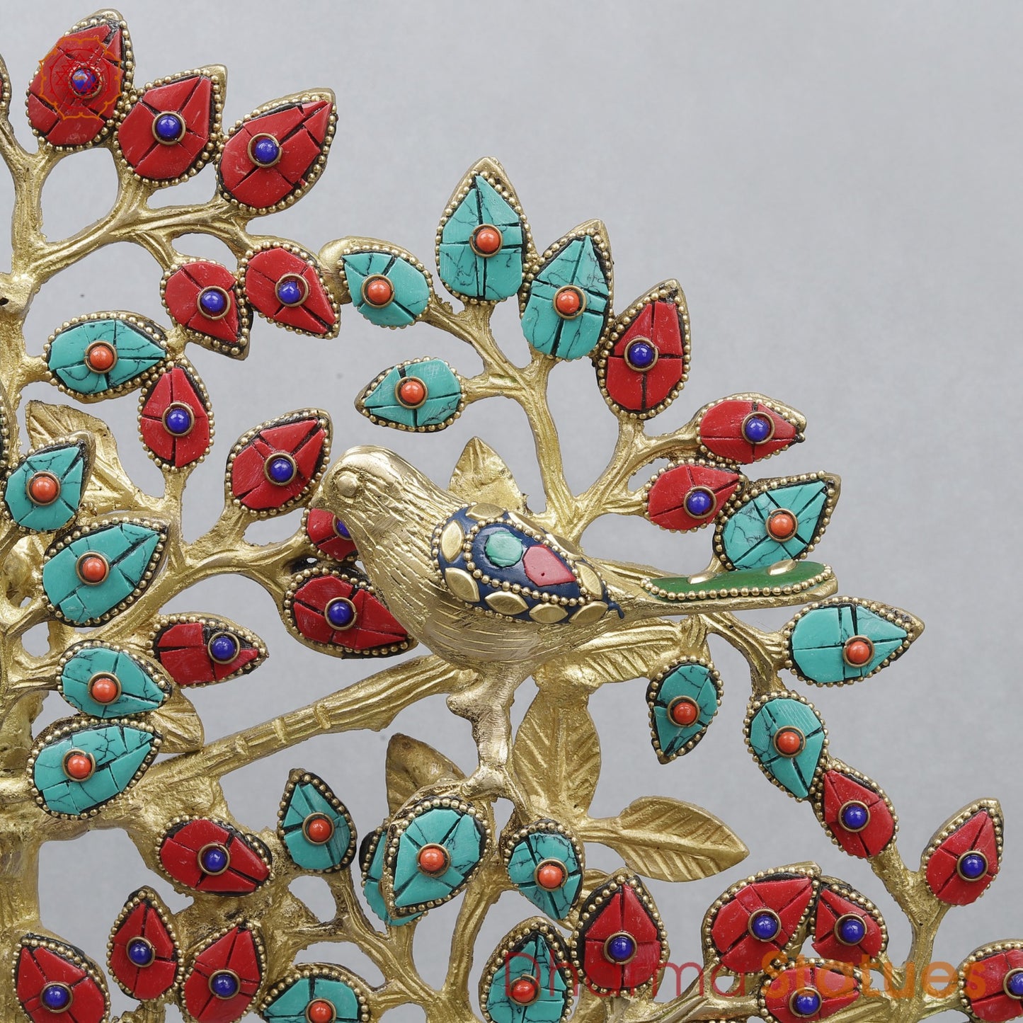 Brass Kalpvriksh Tree Fine, Stone work 19”