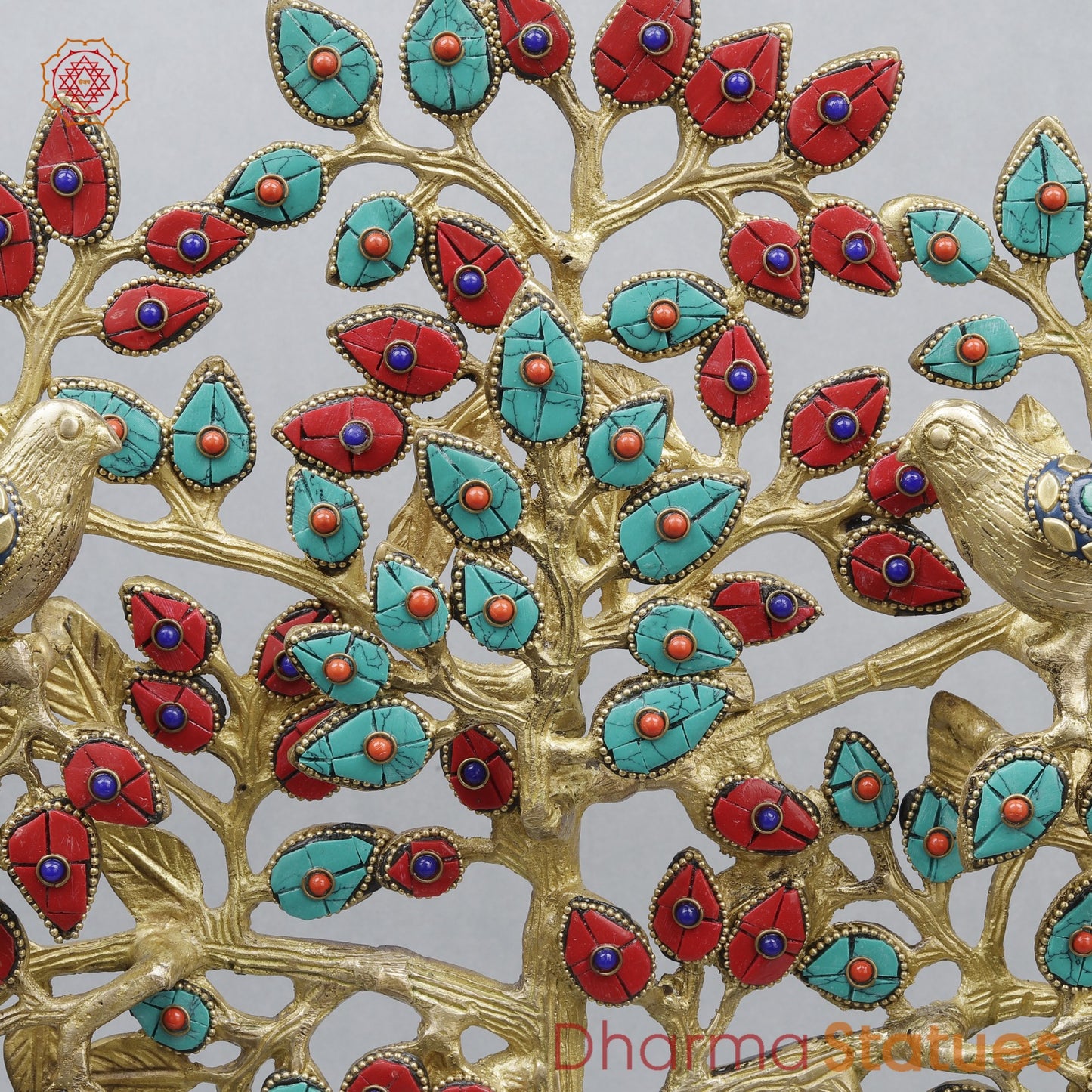 Brass Kalpvriksh Tree Fine, Stone work 19”