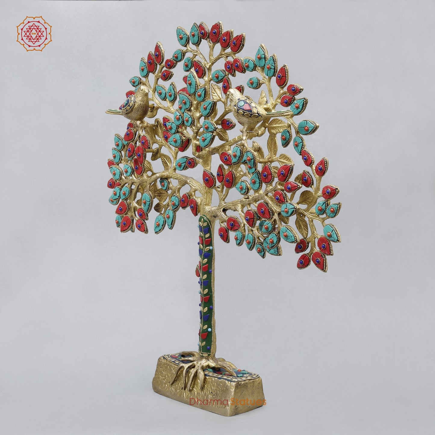 Brass Kalpvriksh Tree Fine, Stone work 19”