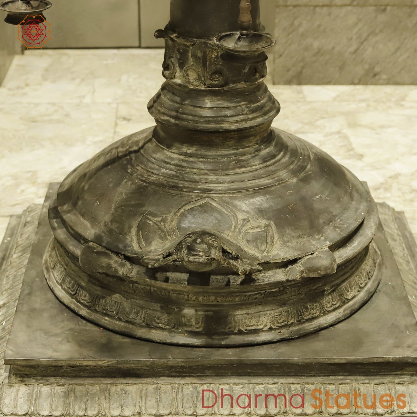 Bronze Lamp With 9 Heads, Natural Antique Finish 63”
