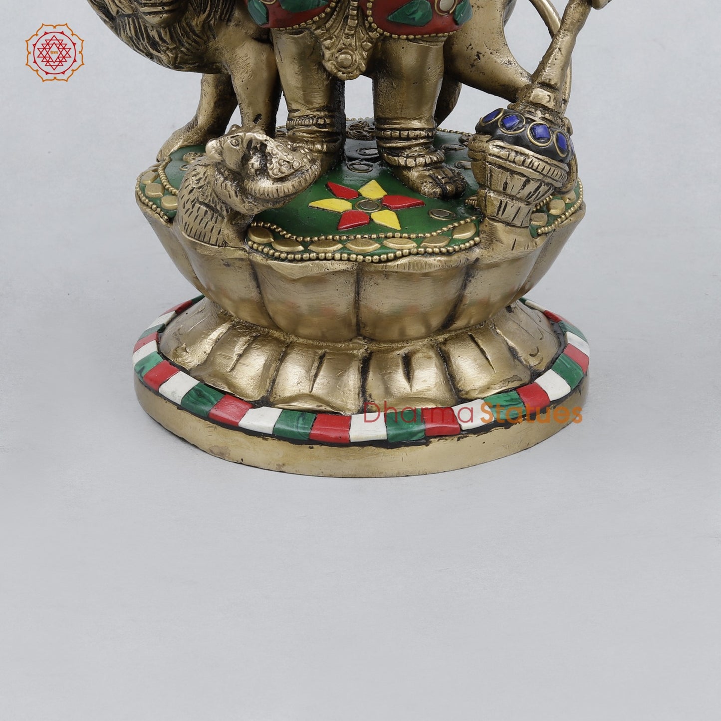 Brass Raksha Ganesh Fine, Stone work 11”
