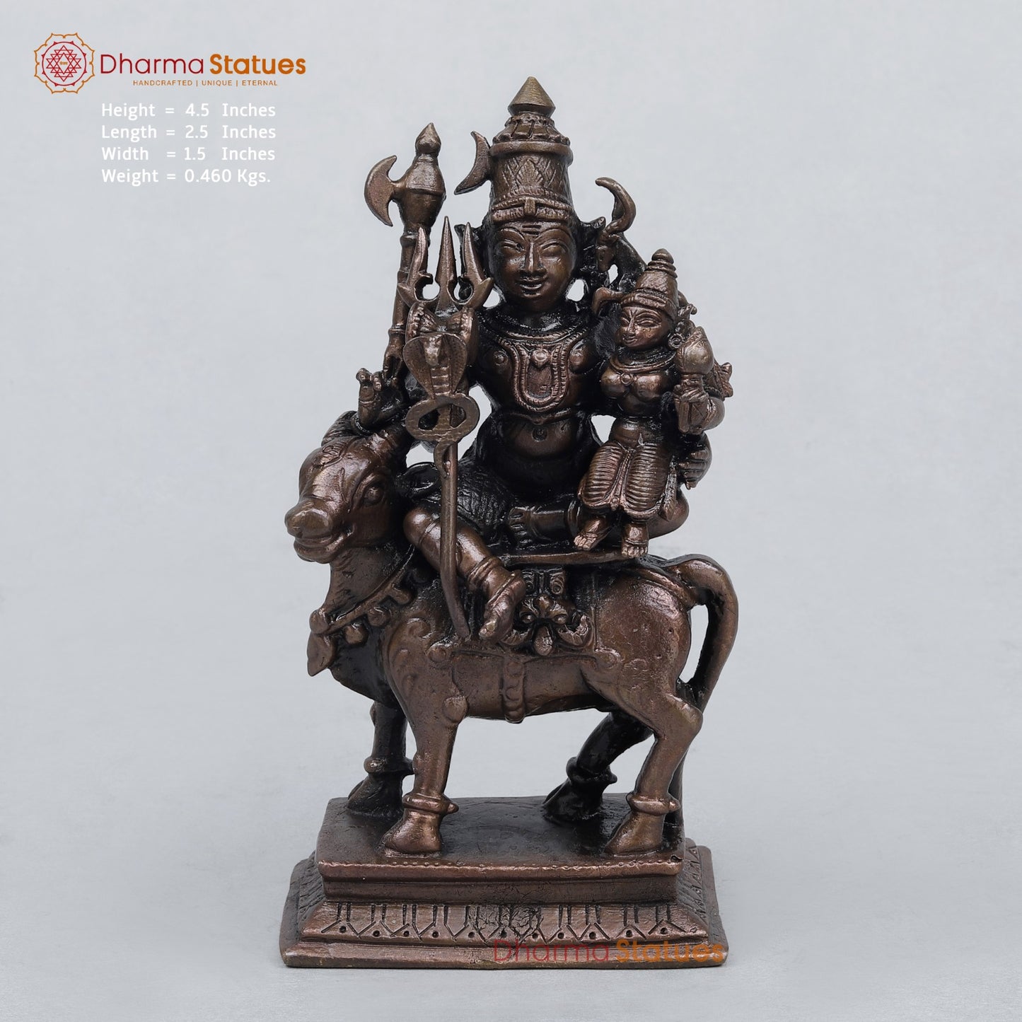 Copper Shiva Family on Nandi 4.5”