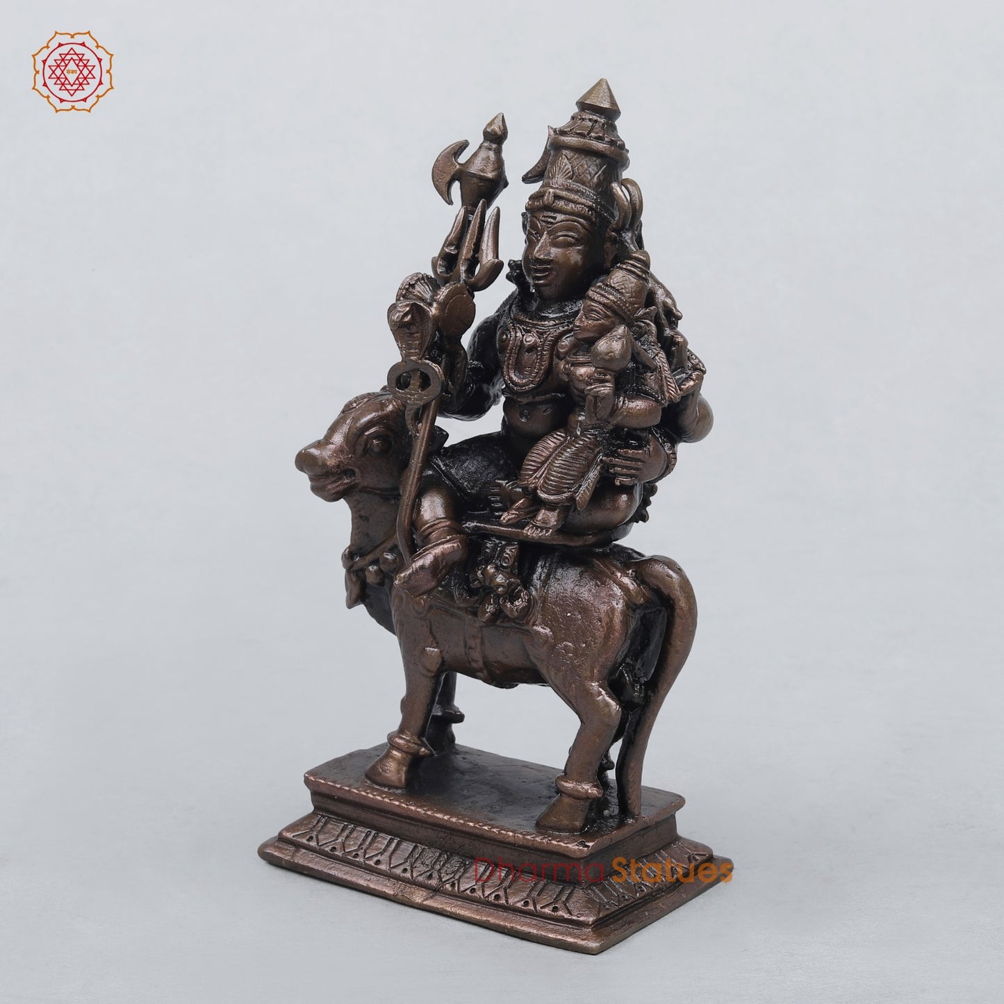 Copper Shiva Family on Nandi 4.5”