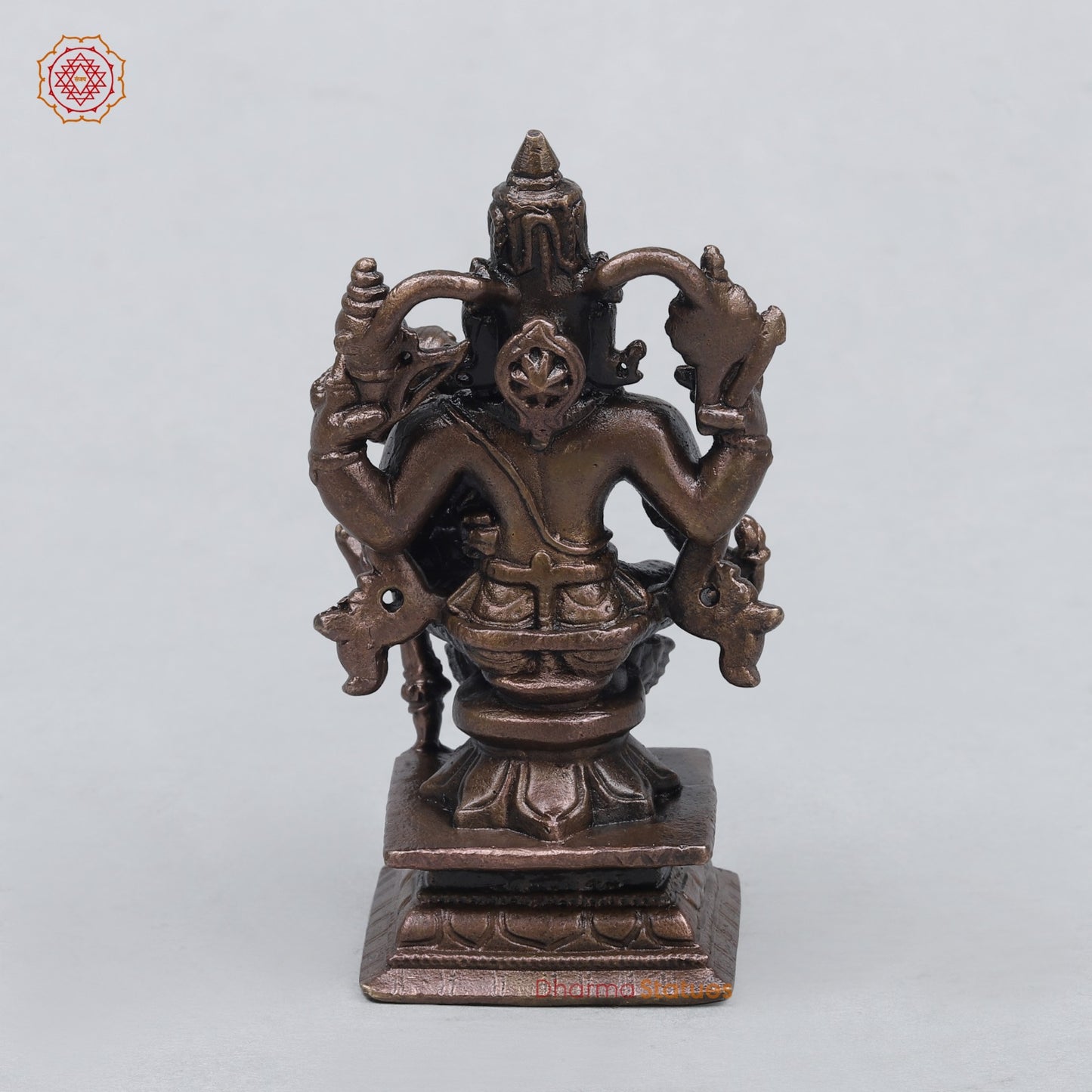 Copper Narsimha With Lakshmi Seated fine 3”