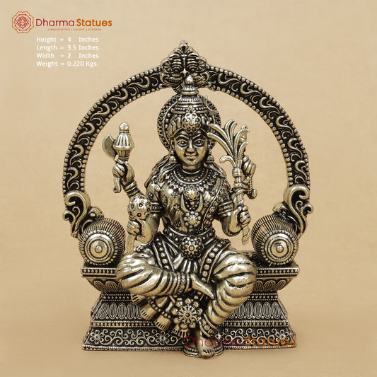 Brass Rajarajeshwari Seated fine with Arch 4”
