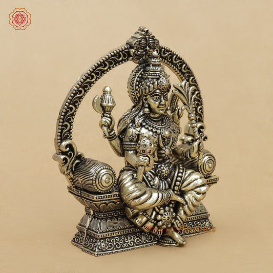 Brass Rajarajeshwari Seated fine with Arch 4”
