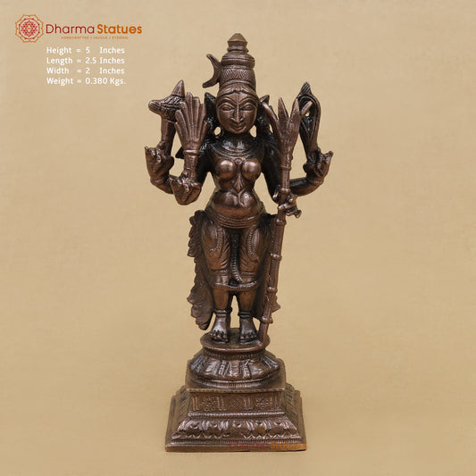 Copper Rajarajeshwari Standing Fine 5”