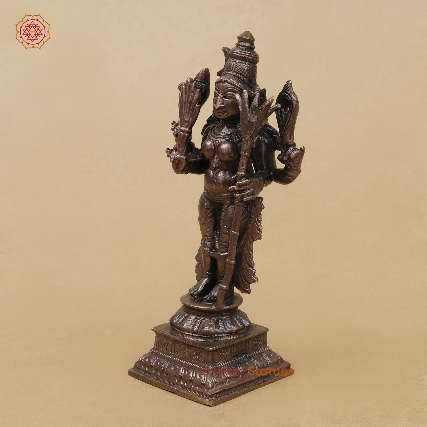 Copper Rajarajeshwari Standing Fine 5”