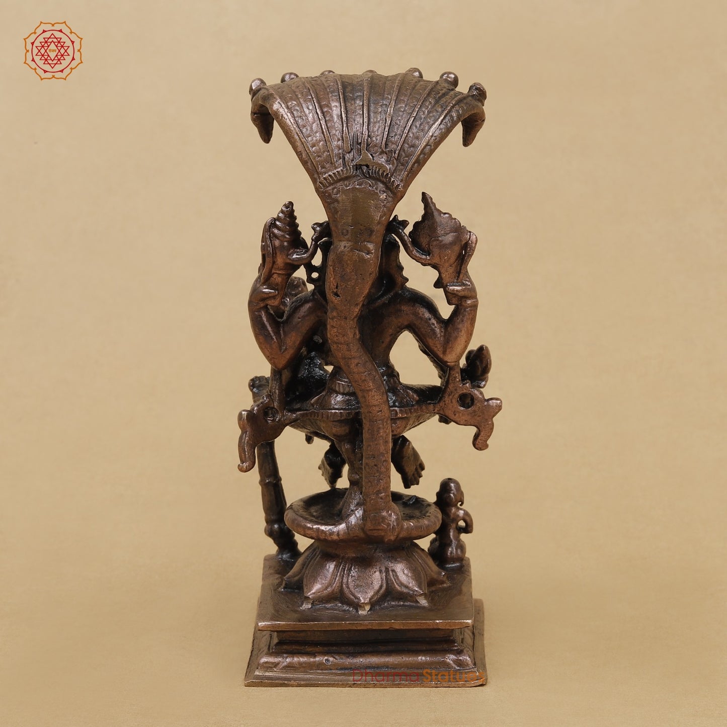 Copper Narsimha Lakshmi with Snake 5”