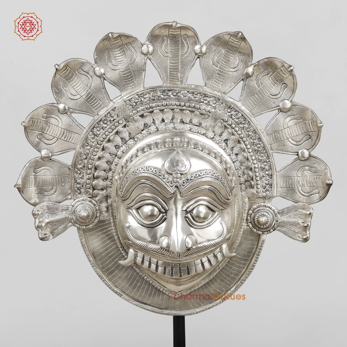 Brass Shiva Head and Lady bust fine With Wooden Base For home Decor, Silver finish 55”