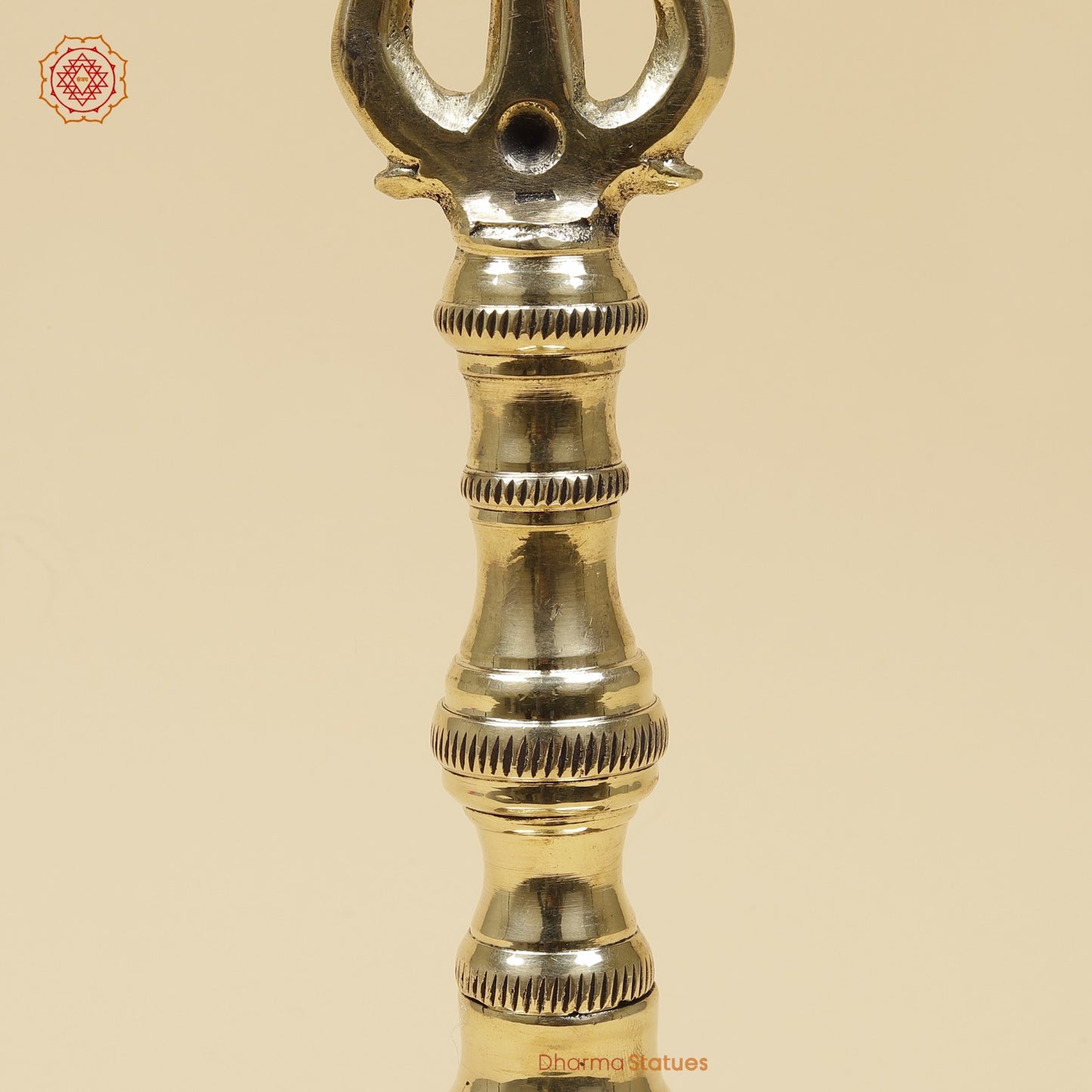 Bronze Trishul Hand Bell Fine, Smooth Finish 10”
