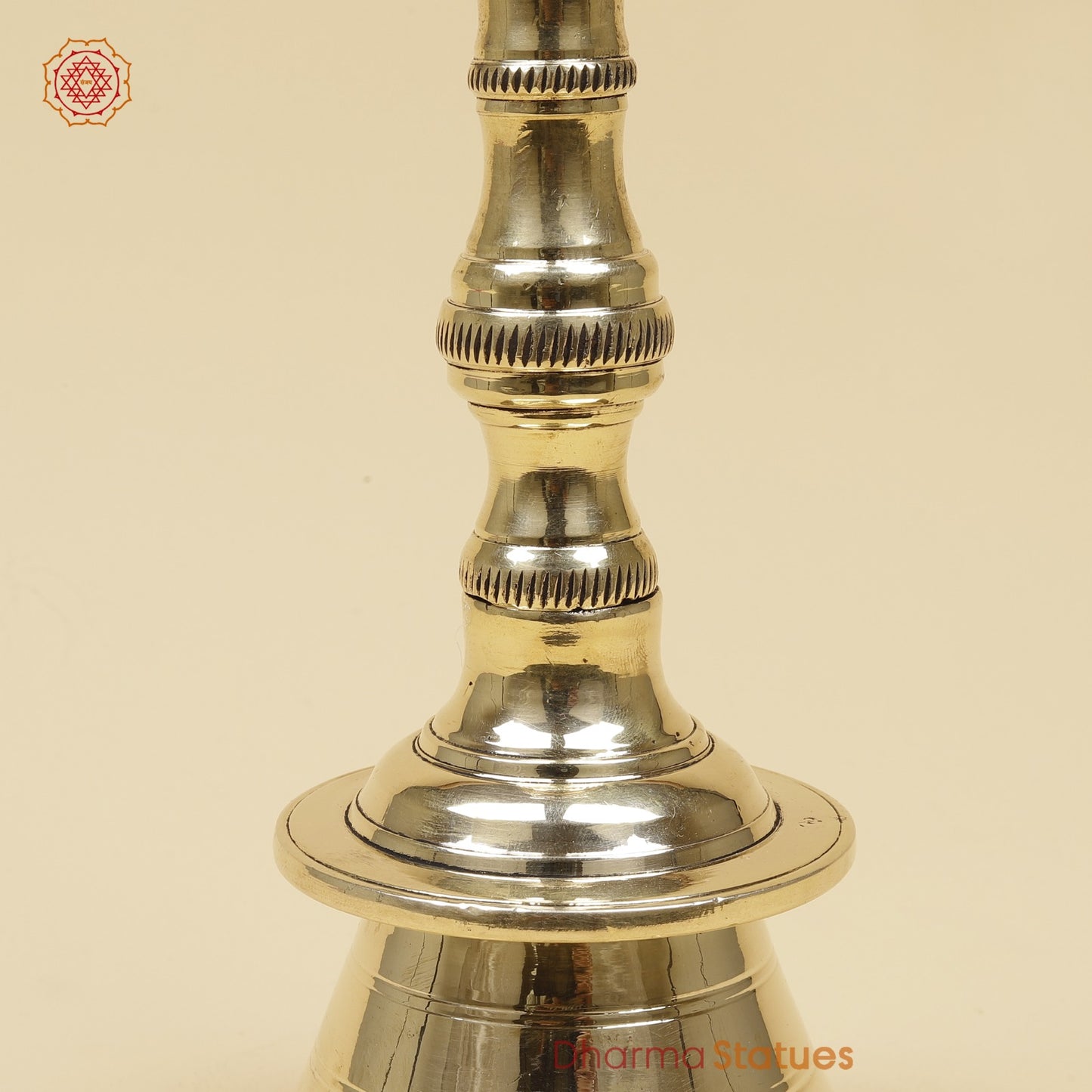 Bronze Trishul Hand Bell Fine, Smooth Finish 10”