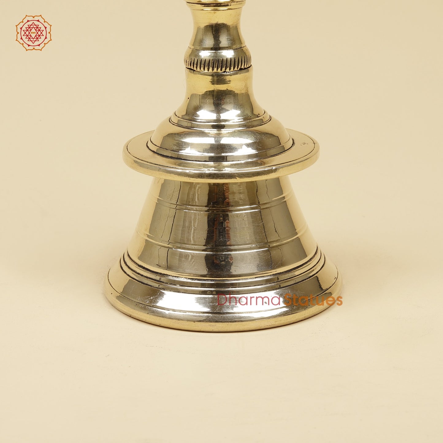 Bronze Trishul Hand Bell Fine, Smooth Finish 10”