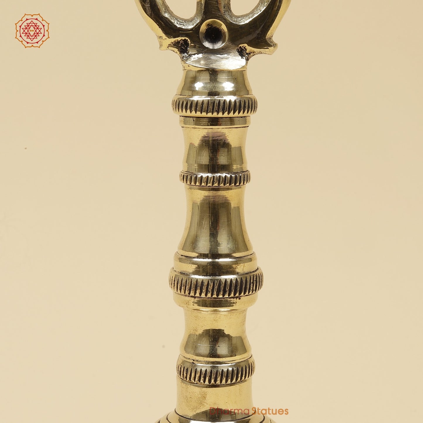 Bronze Trishul Hand Bell Fine, Smooth Finish 9”
