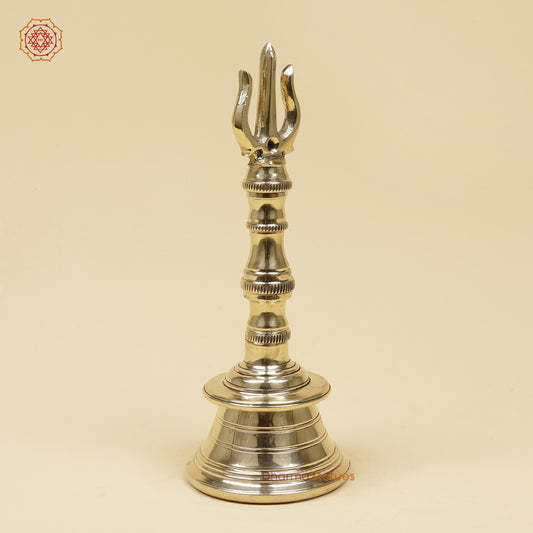 Bronze Trishul Hand Bell Fine, Smooth Finish 9”