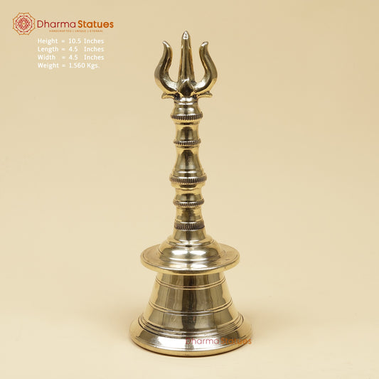 Bronze Trishul Hand Bell Fine, Smooth Finish 11”