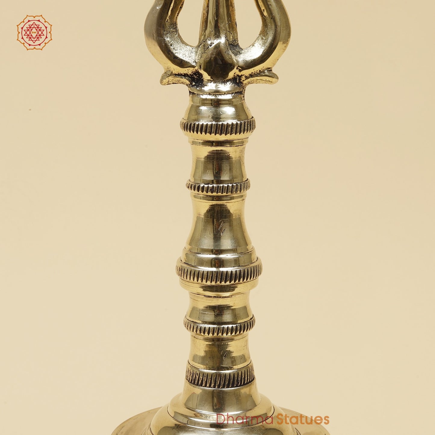 Bronze Trishul Hand Bell Fine, Smooth Finish 11”