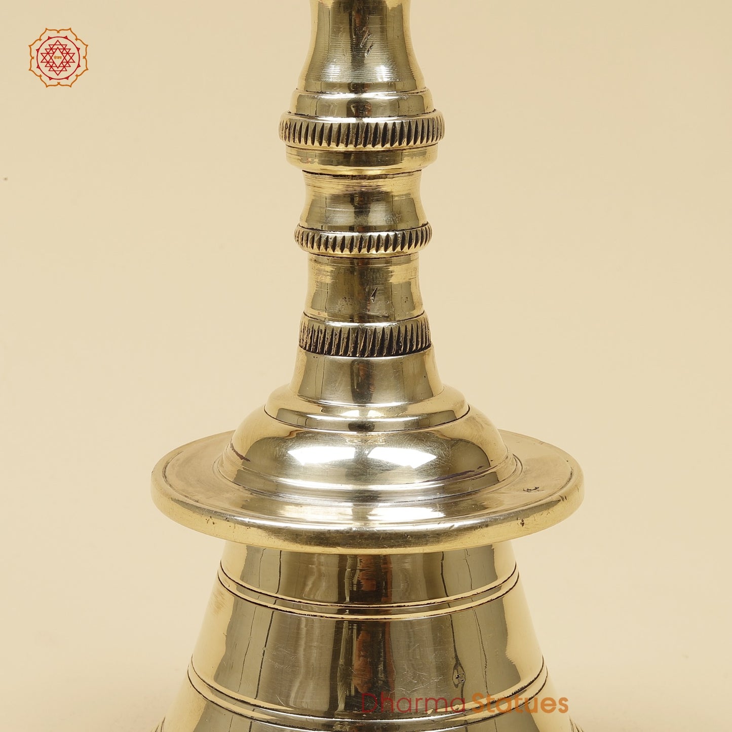 Bronze Trishul Hand Bell Fine, Smooth Finish 11”