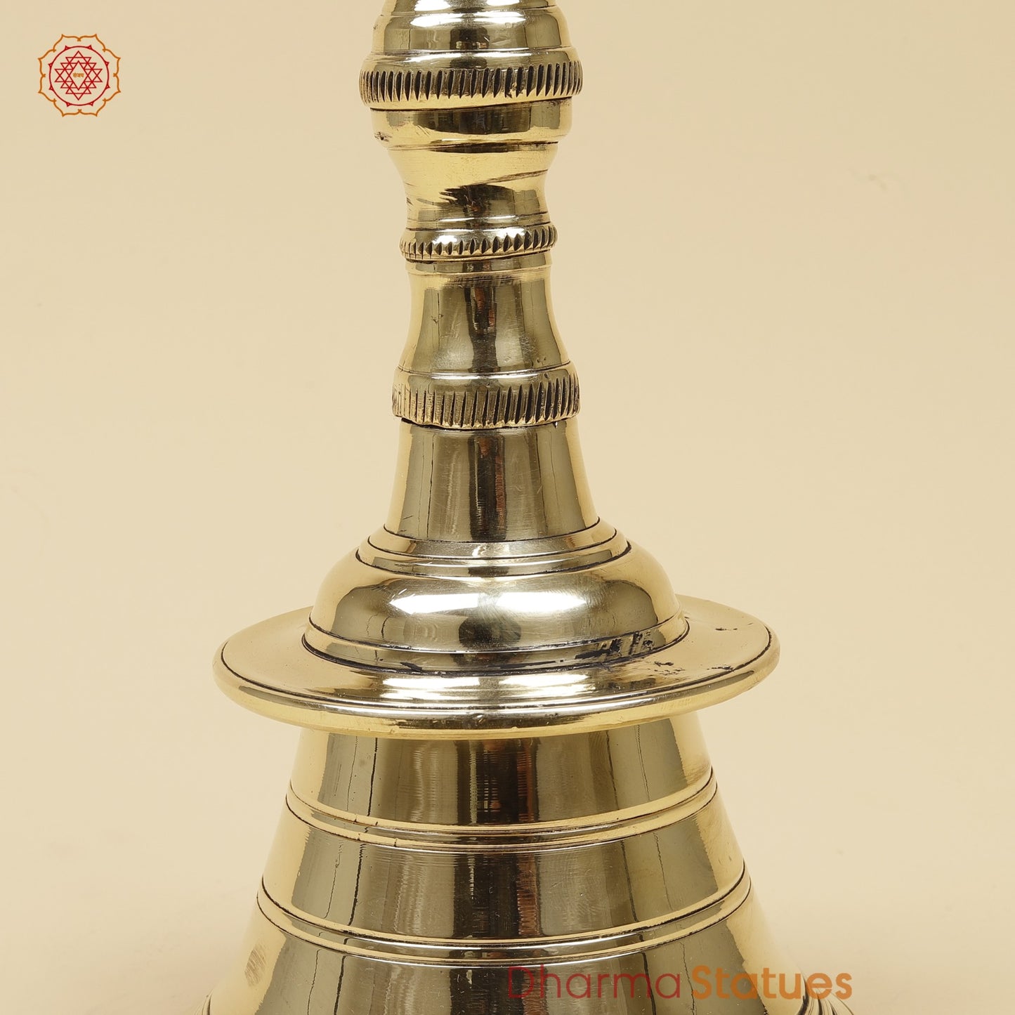 Bronze Trishul Hand Bell Fine, Smooth Finish 12”