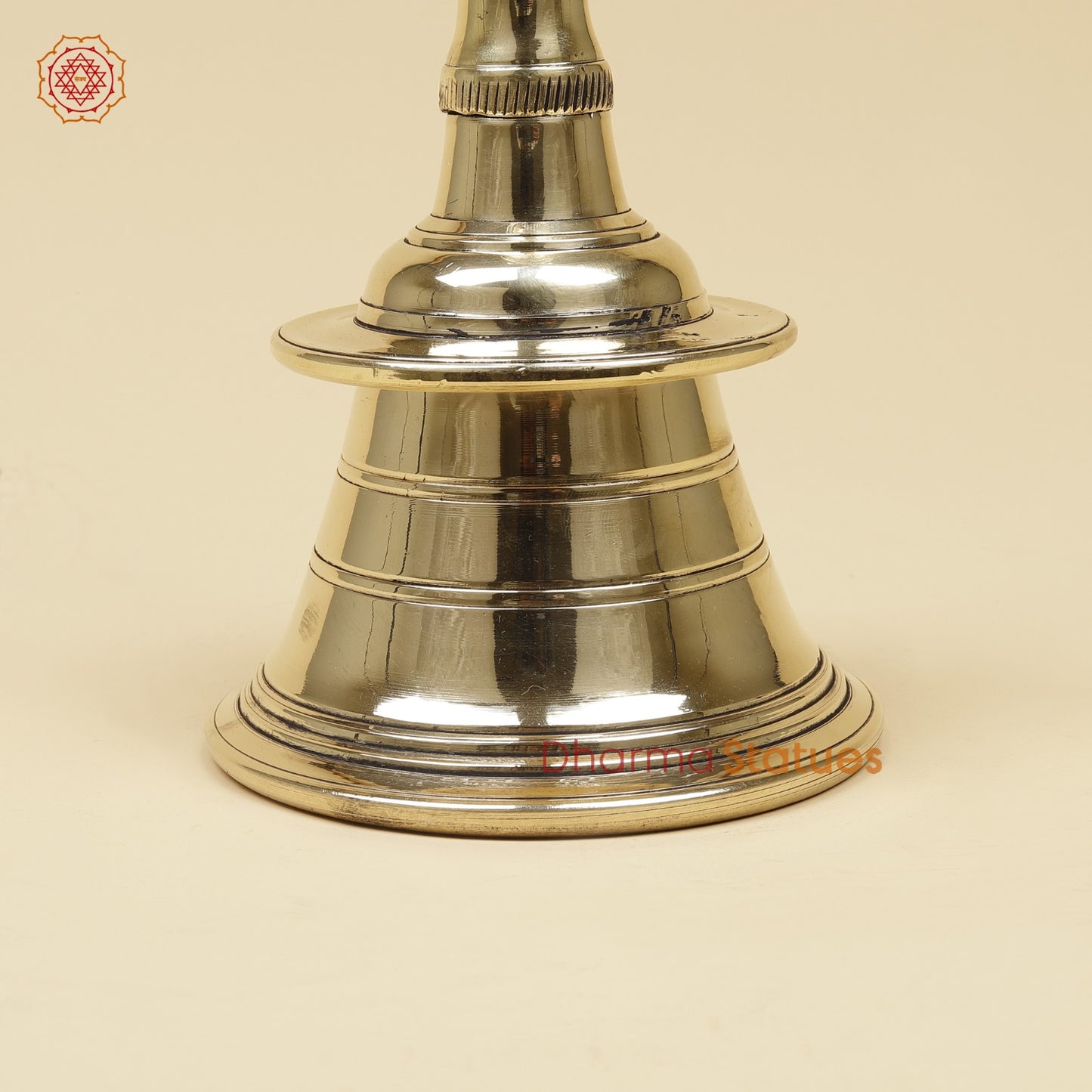 Bronze Trishul Hand Bell Fine, Smooth Finish 12”