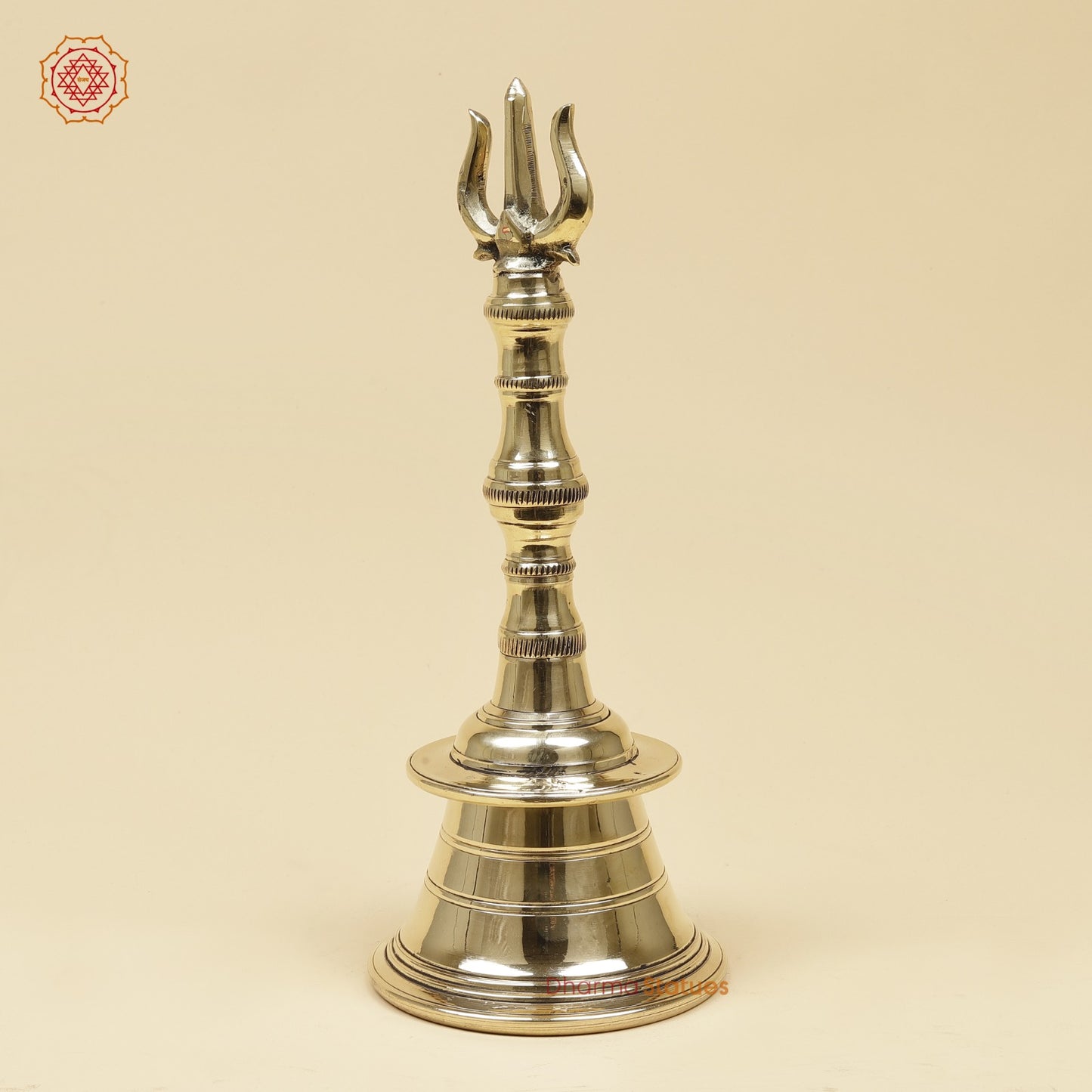 Bronze Trishul Hand Bell Fine, Smooth Finish 12”