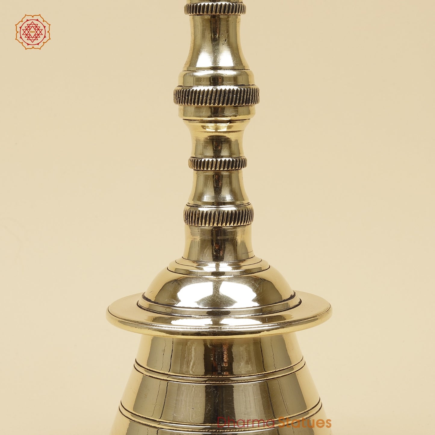 Bronze Trishul Hand Bell Fine, Smooth Finish 13”
