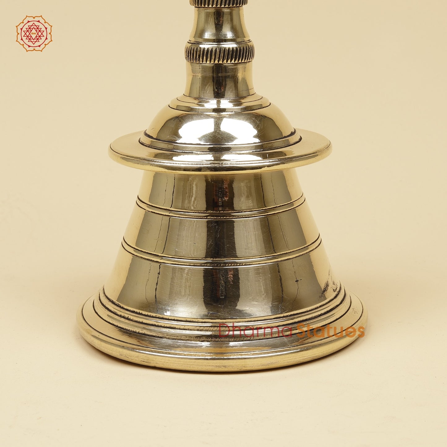 Bronze Trishul Hand Bell Fine, Smooth Finish 13”